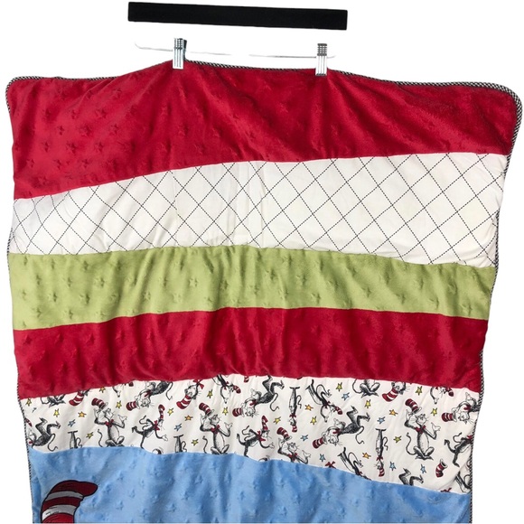 Cat In The Hat Baby Crib Blanket w/ Multiple Textile Fabrics - Picture 3 of 7